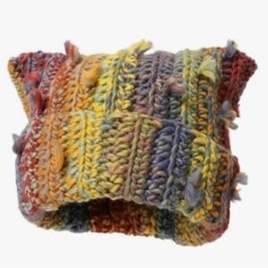 New! Striped Y2K Streetwear Knitted Colorful Cat Ears Beanie